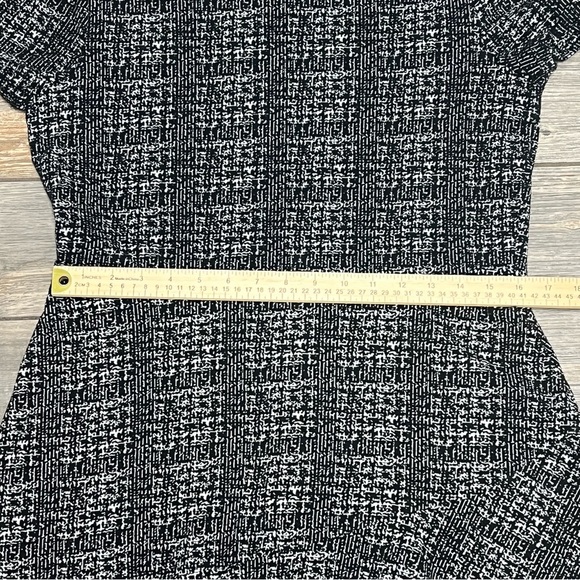 Maison Jules Dress Size Large Black White Print Fit & Flare Short Sleeve - Picture 14 of 16